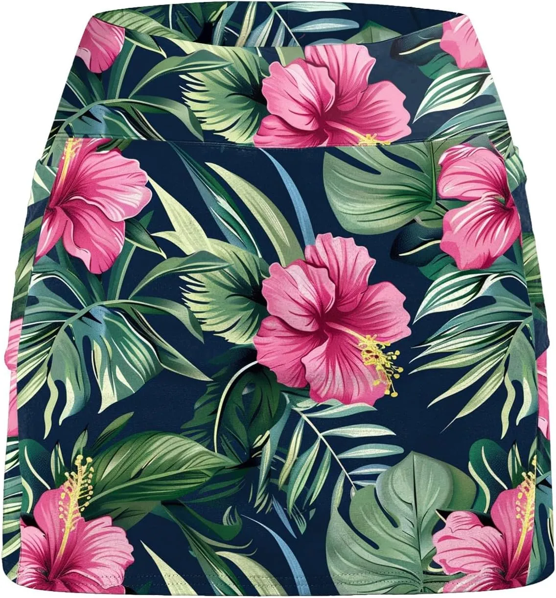 cooki Women's Athletic Skorts Lightweight Golf Skirts Inner Shorts Summer High Waisted Stretchy Floral Print Tennis Skort
