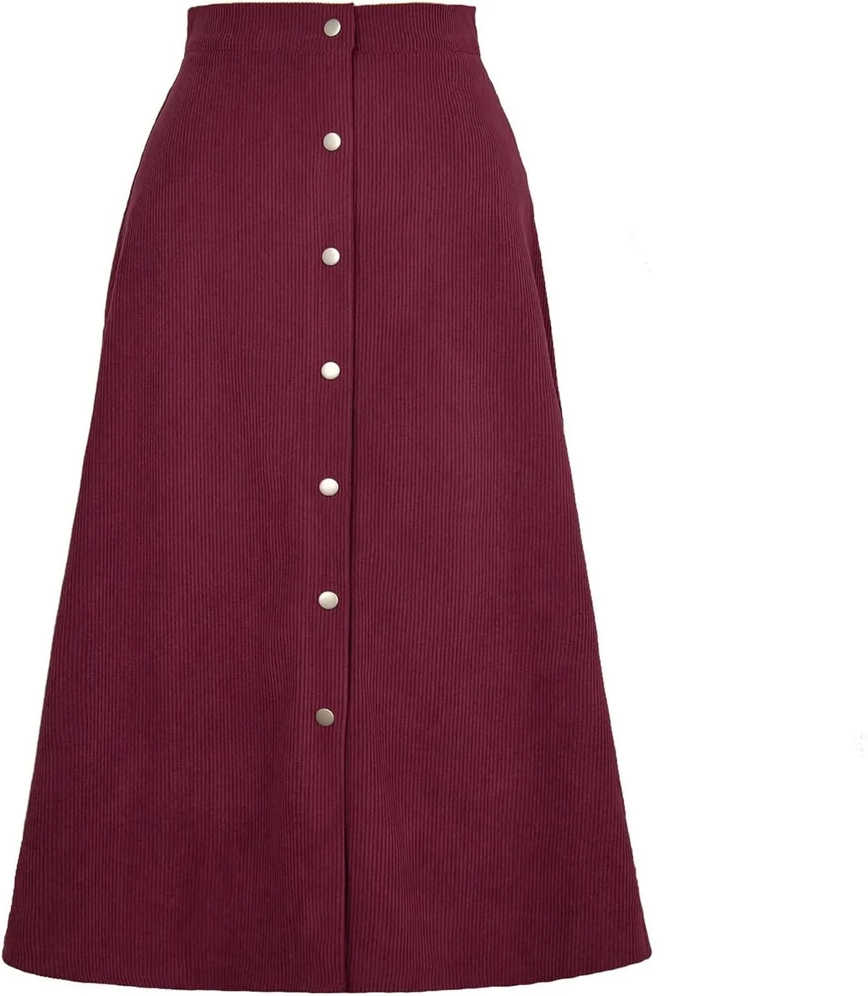 Corduroy Skirt Women High Waisted Suede Skirts Button Down A Line Midi Skirt Fall Winter Business Casual Long Skirts