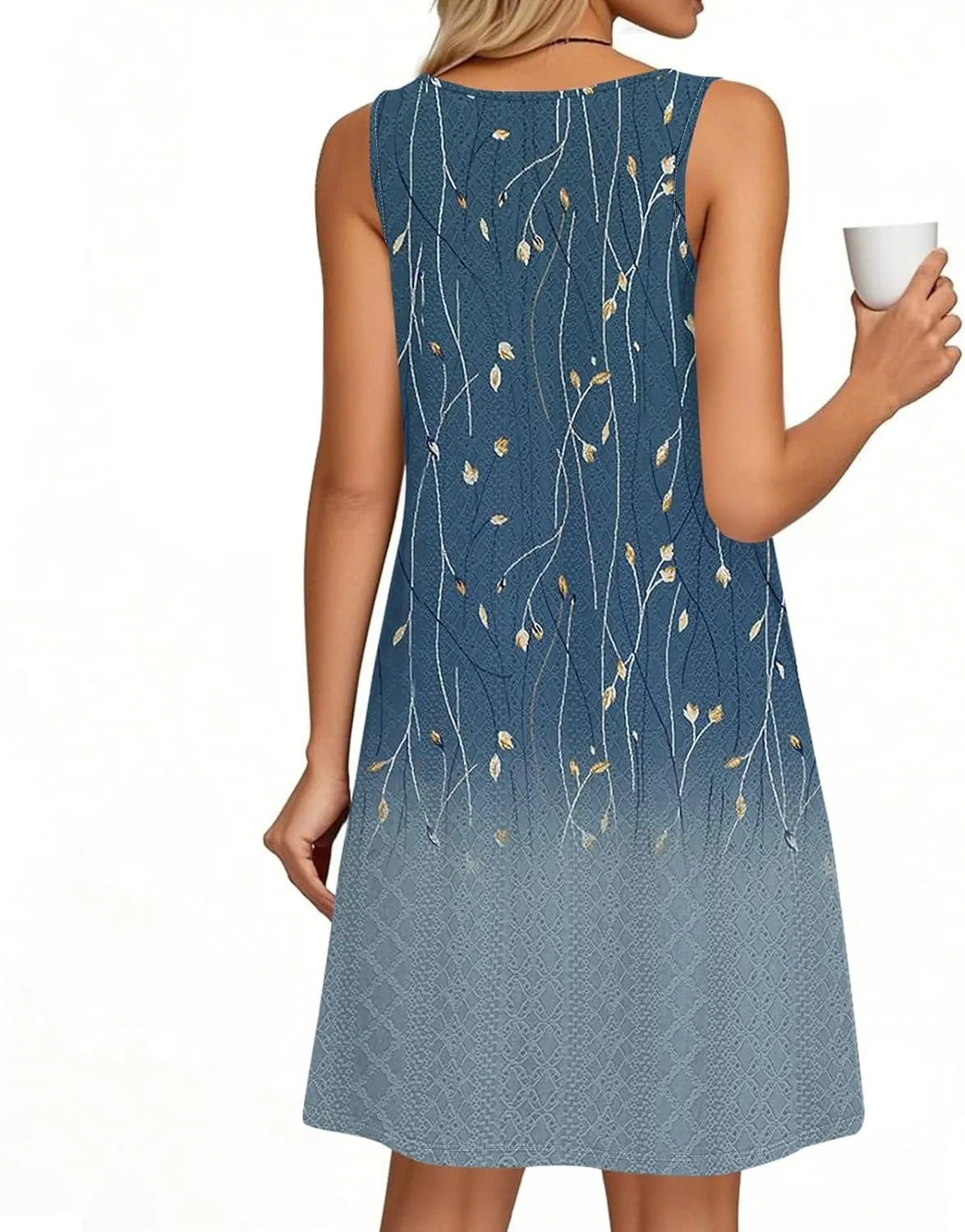 Coverup Summer Dresses for Women 2025 Eyelet Casual Loose Sleeveless Sundresses Tank Dresses with Pockets