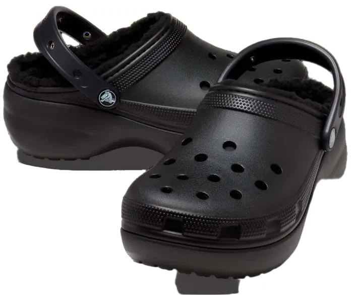 Crocs Classic Platform Lined Clog in Black
