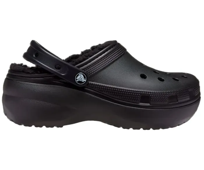 Crocs Classic Platform Lined Clog in Black