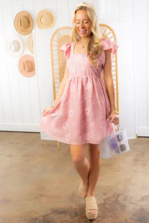 Daisy Pink Floral Babydoll Dress
