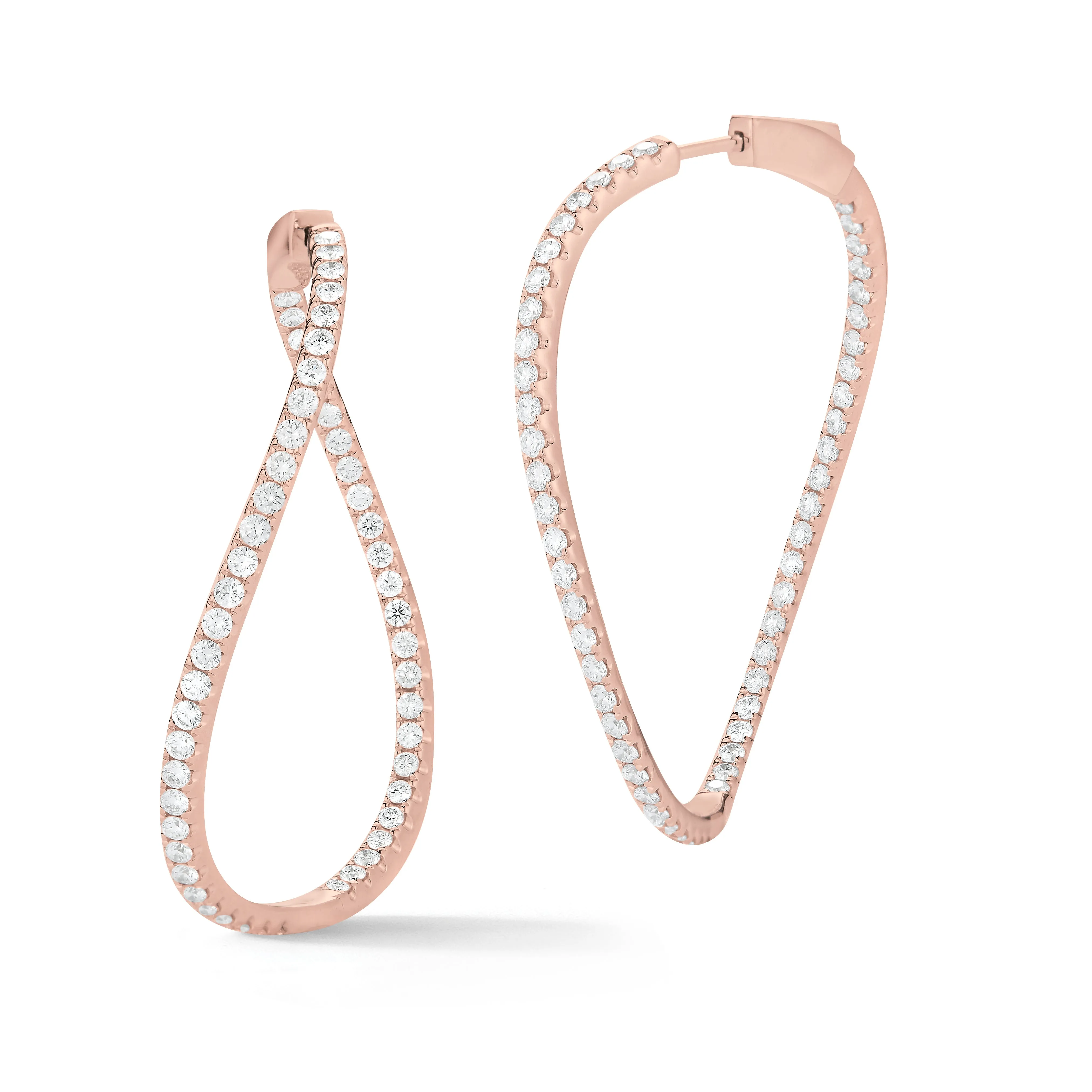 Diamond Subtle Twisted Hoop Earrings