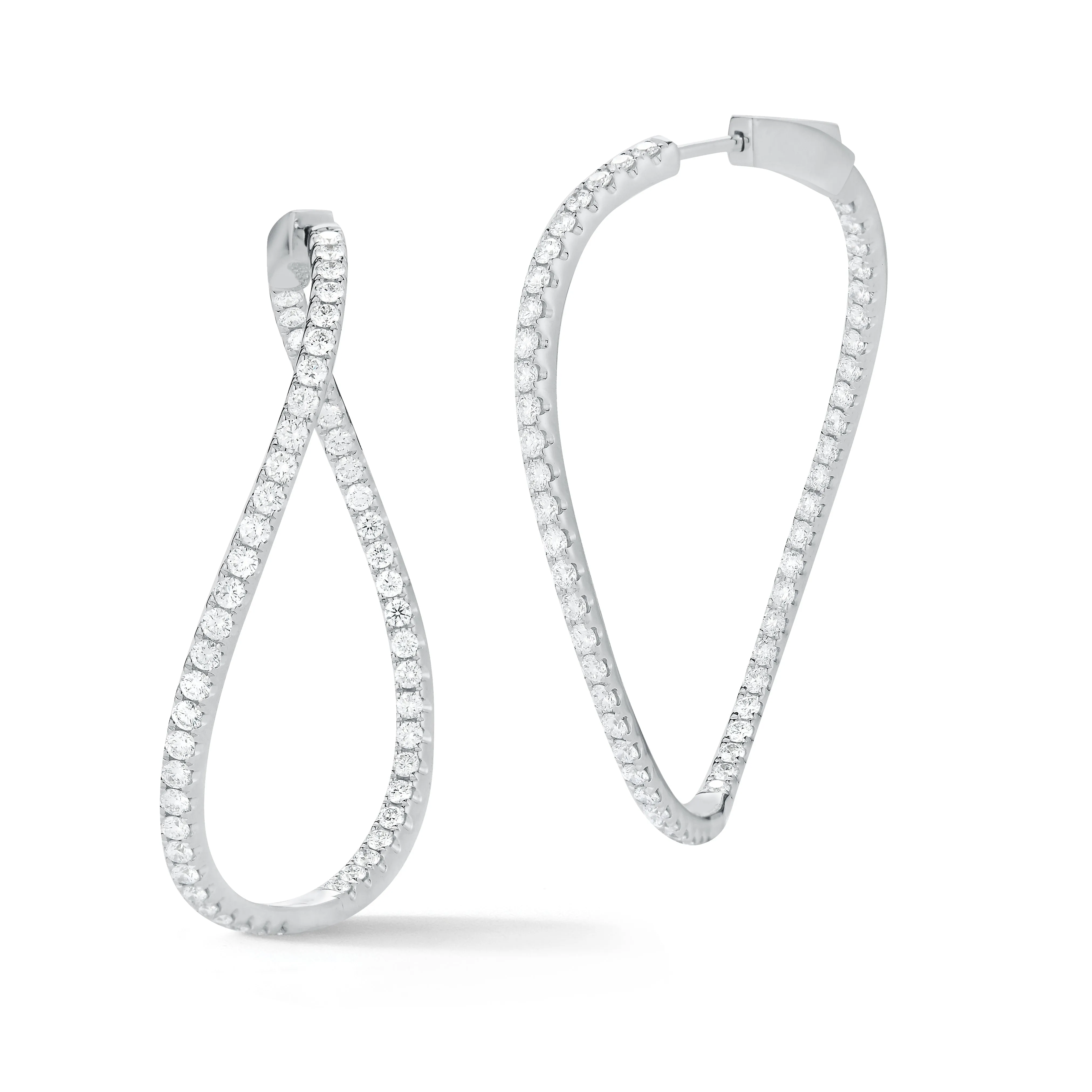 Diamond Subtle Twisted Hoop Earrings