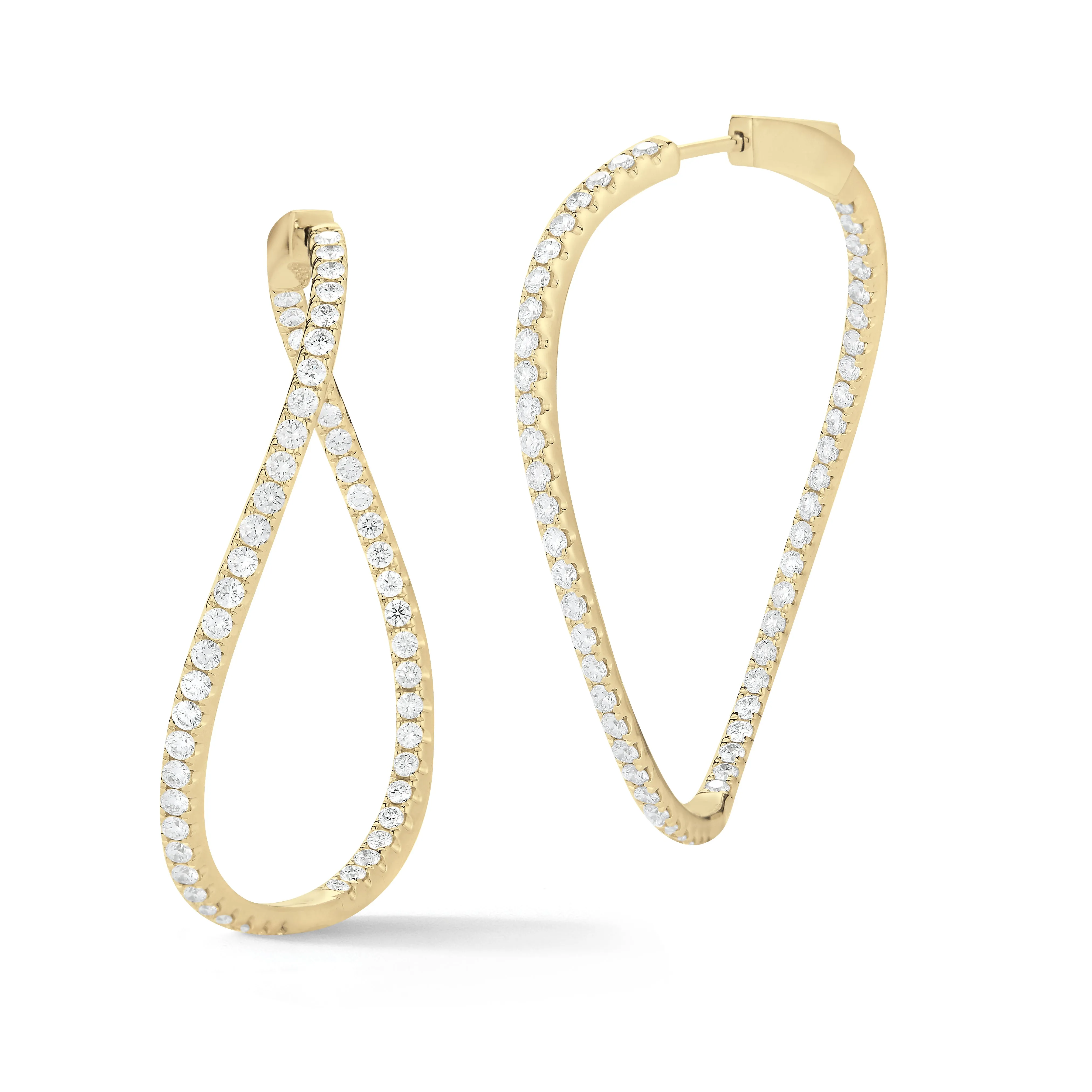 Diamond Subtle Twisted Hoop Earrings