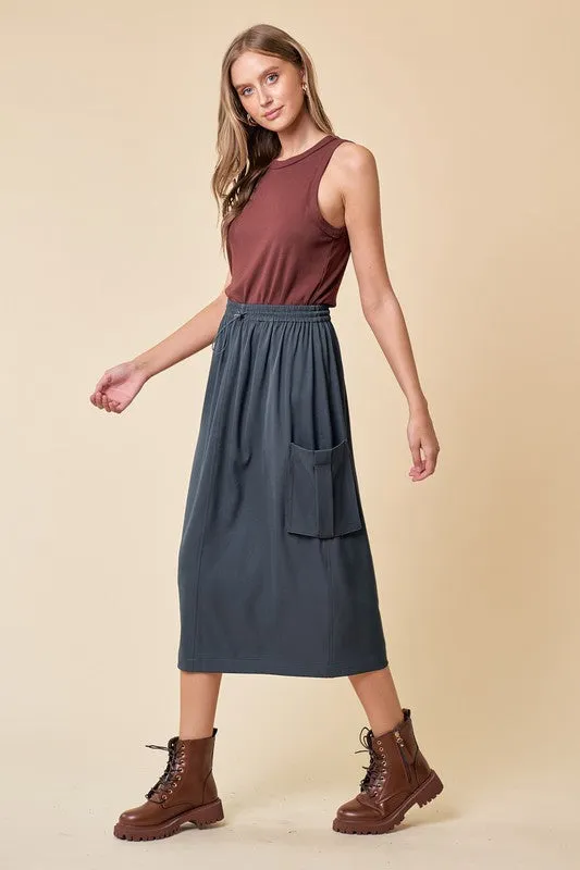 Drawstring Cargo Skirt