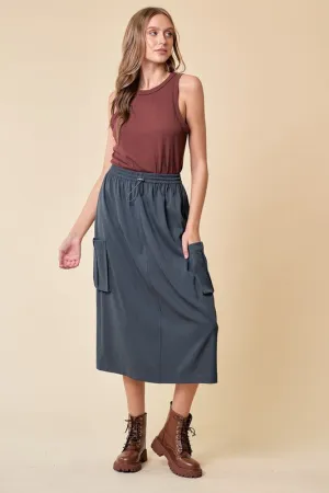 Drawstring Cargo Skirt