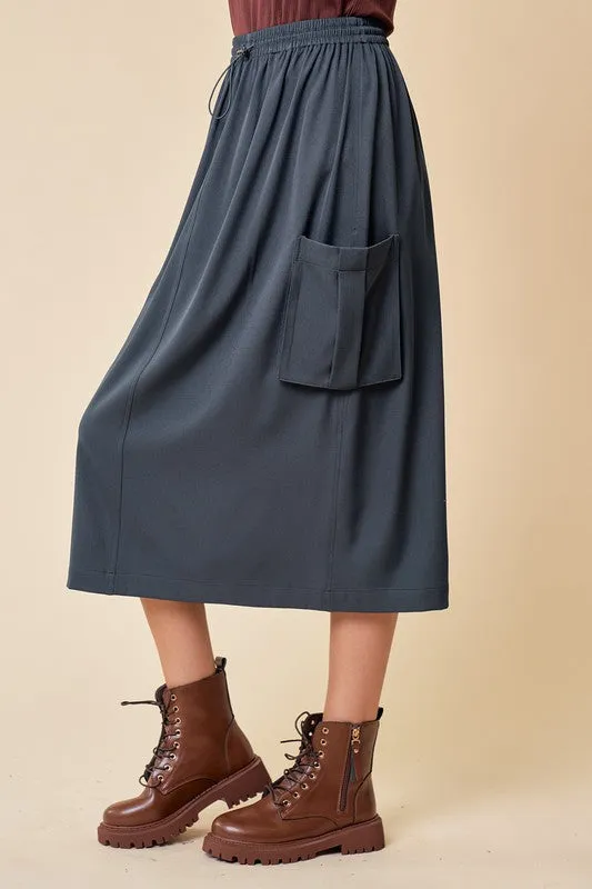 Drawstring Cargo Skirt