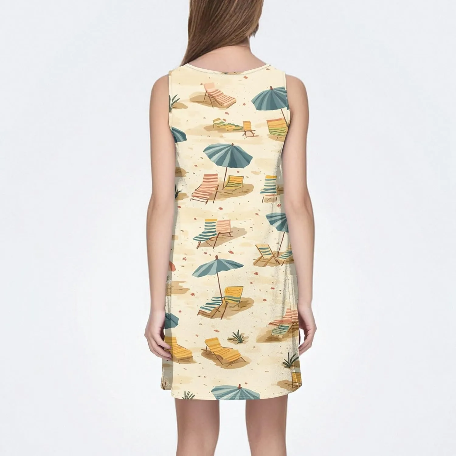 Dresses for Women 2025 Summer Beach Vacation Clothes Spring Sleeveless V Neck Casual Sundresses