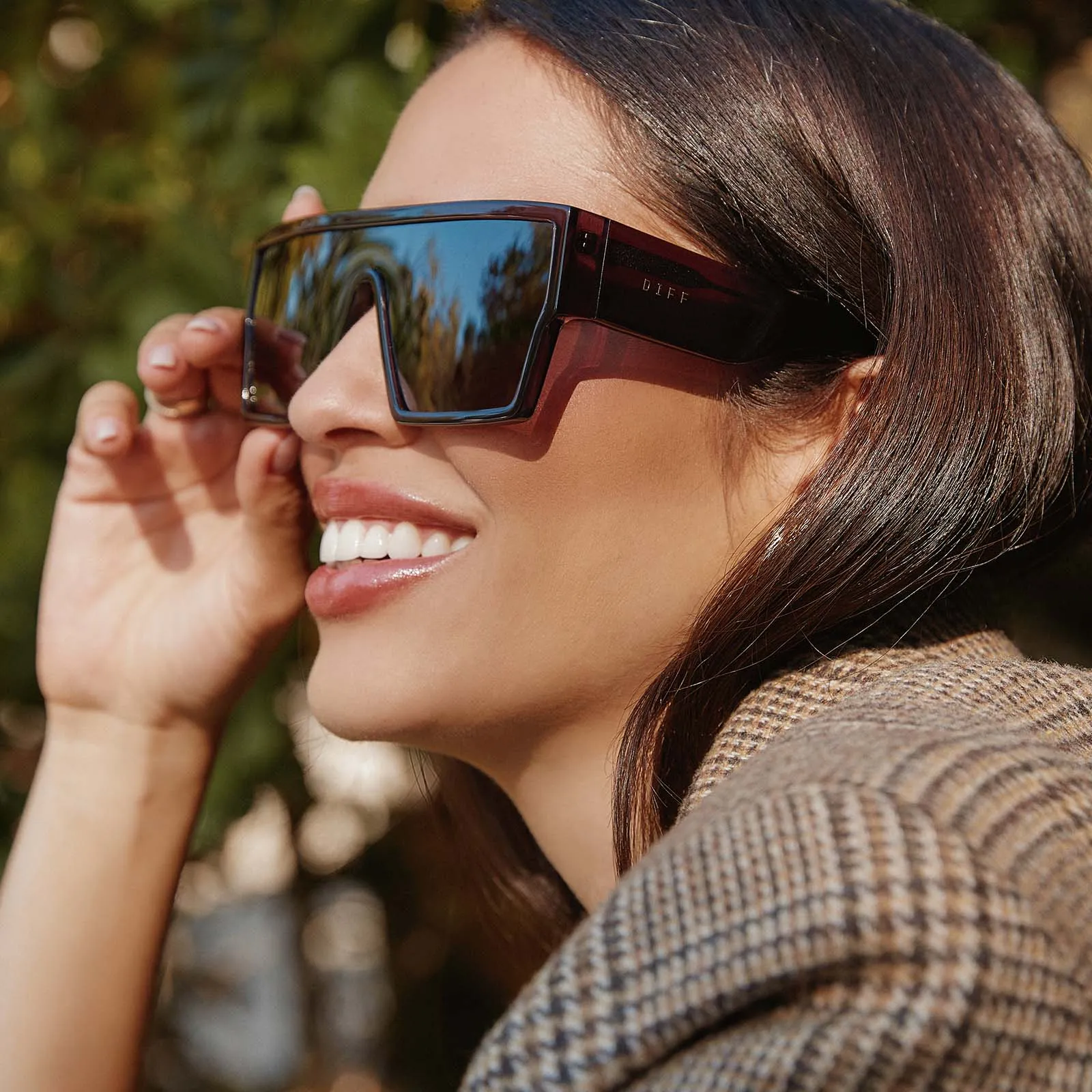 ELECTRA - AUBERGINE   AUBERGINE W SILVER FLASH SUNGLASSES