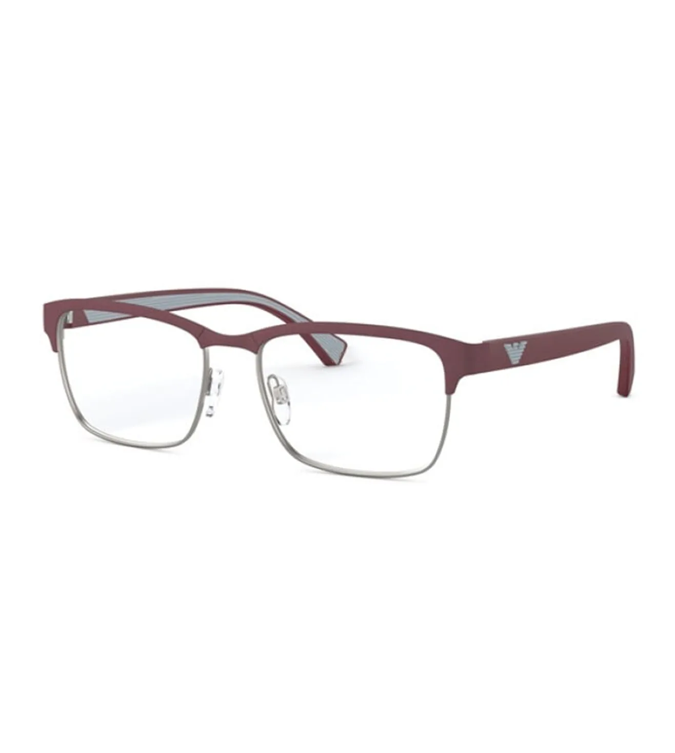 Emporio Armani Men's Bordeaux Rectangular Optical Frame