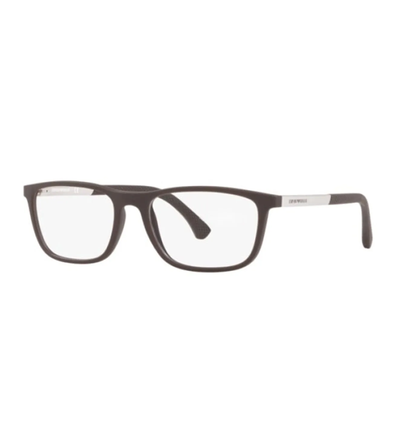 Emporio Armani Men's Brown Rectangular Optical Frame
