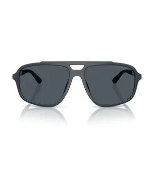 Emporio Armani Men's Dark Blue Aviator Sunglasses