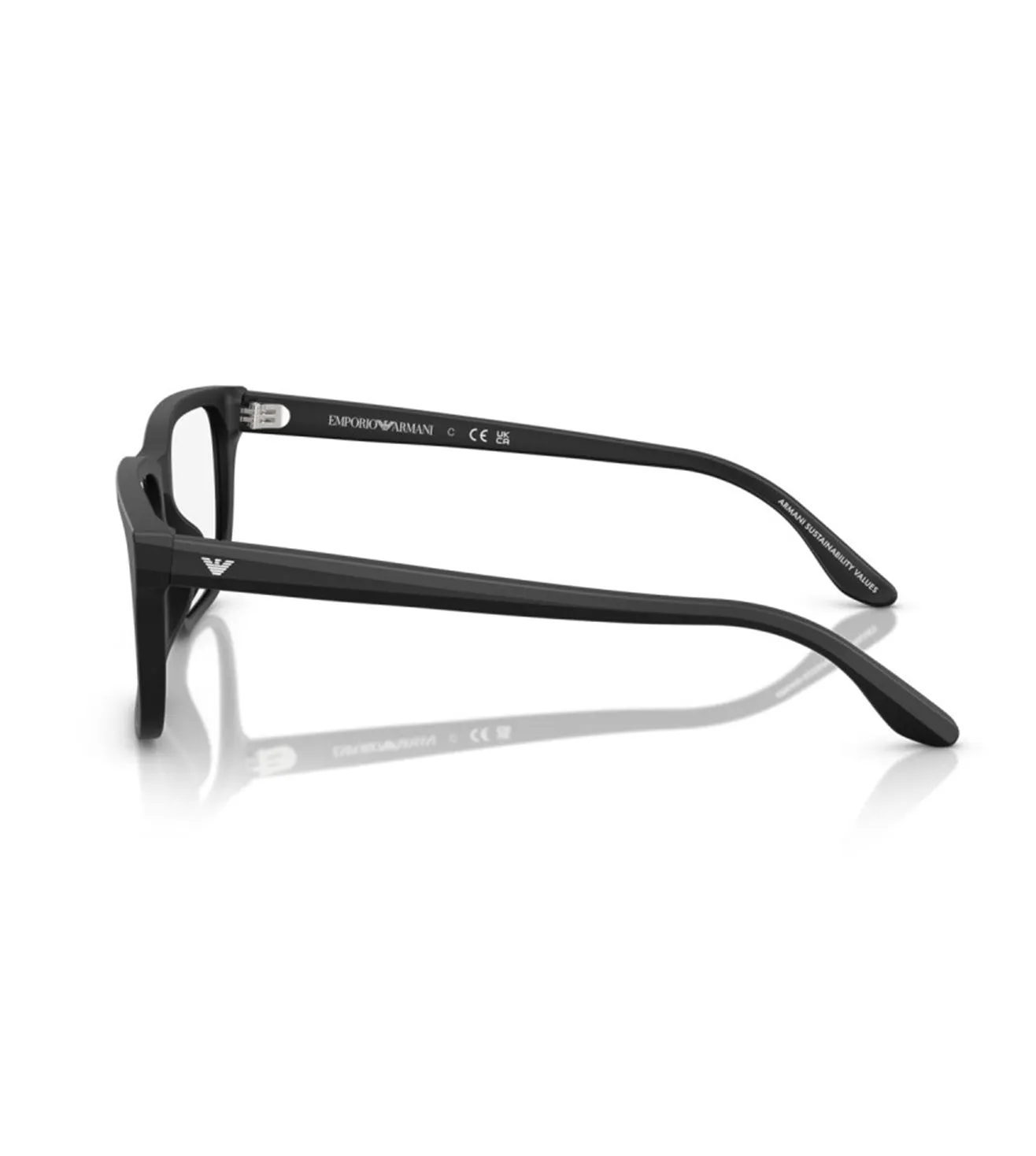 Emporio Armani Men's Matte Black Square Optical Frame