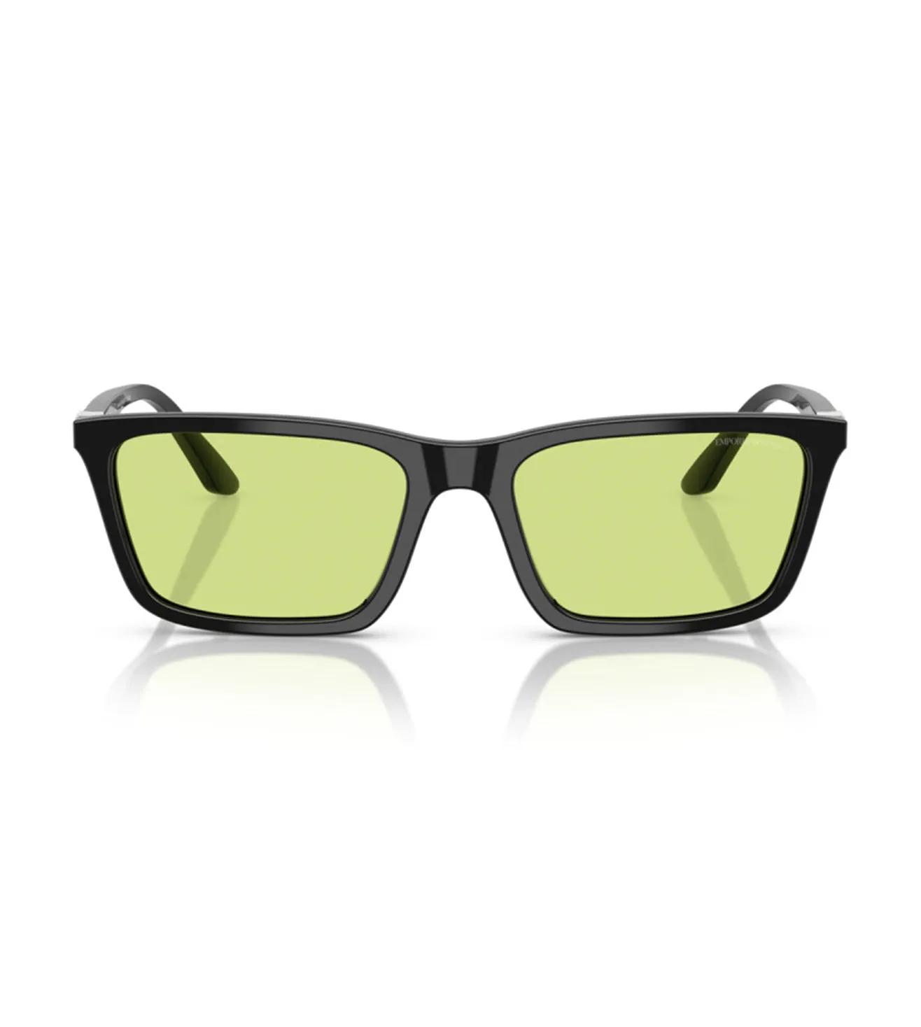 Emporio Armani Women's Glossy Black Rectangular Sunglasses