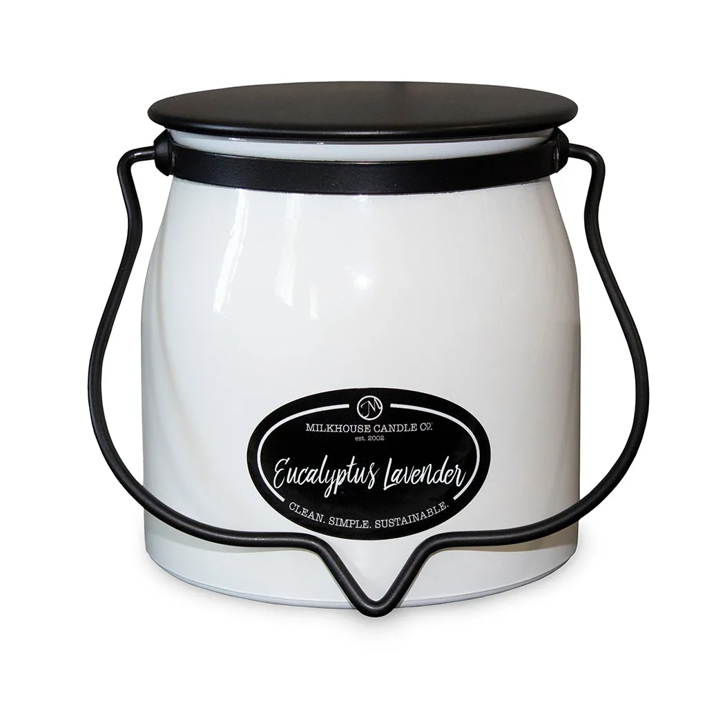 Eucalyptus Lavender 16oz Butter Jar Candle by Milkhouse Candle Co.