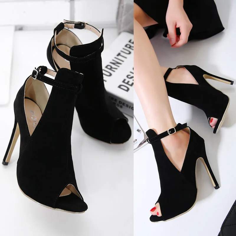 Extra High Heel Fish Mouth Sandals