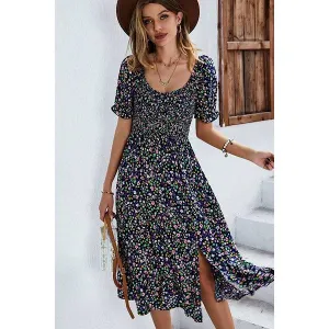 Floral Dress with Slit