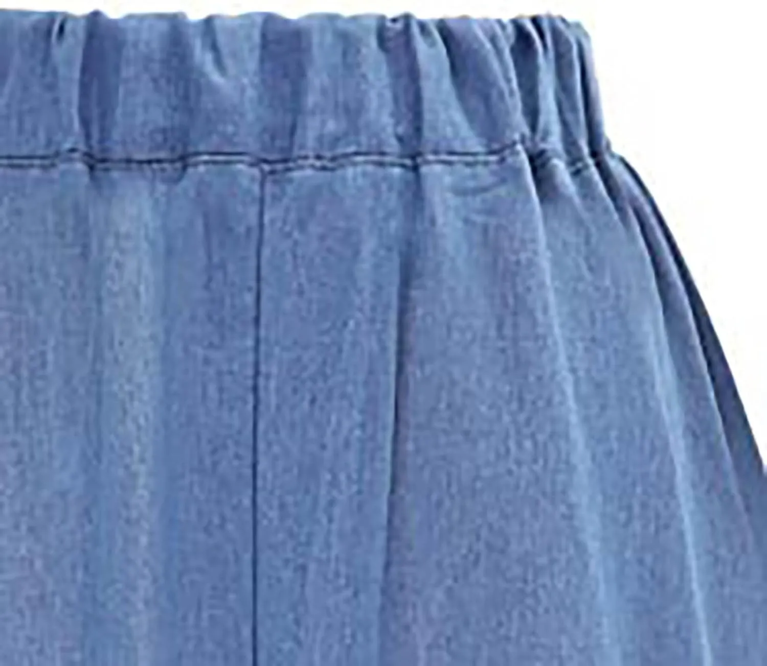 Flowy Skirt Women Women's Plus Size Denim Skirt Casual High Waisted A Line Midi with Elastic Waist for School