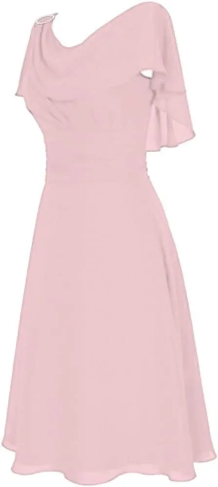Formal Dresses for Women Gowns Evening Party Cocktail Dress Elegant V Neck Ruched A-Line Swing Wedding Guest Dress