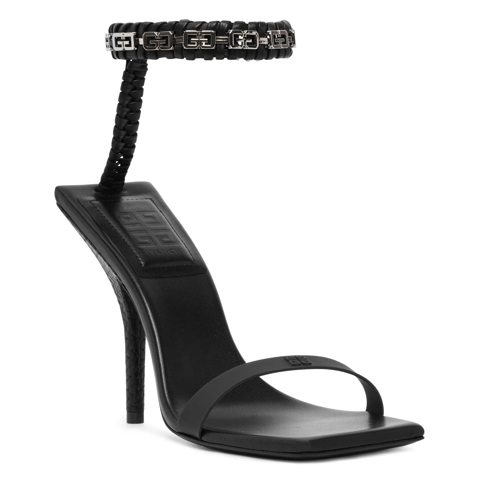 G woven black sandals