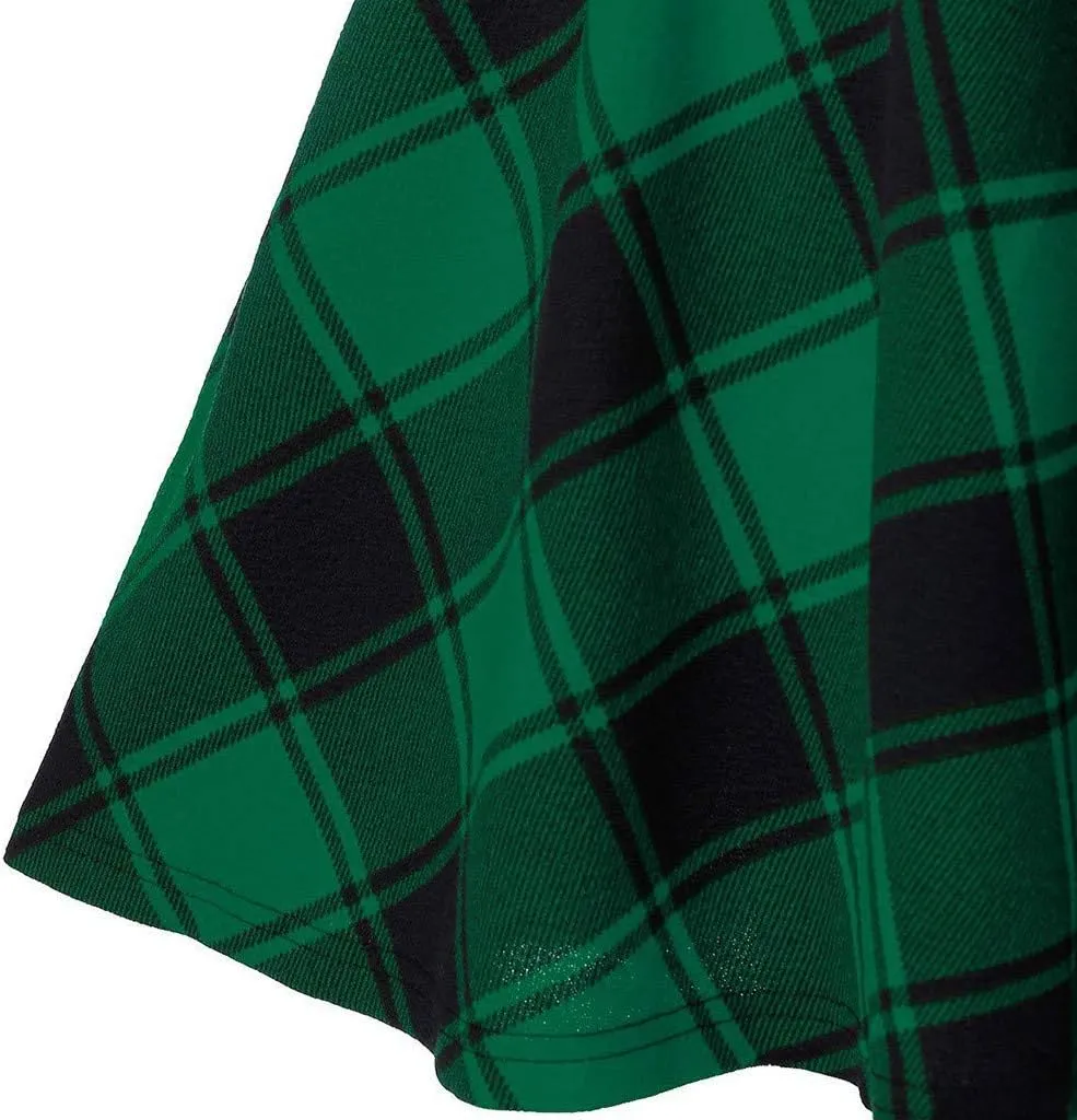 Gothic Plaid Mini Skirts for Women Punk Pleated Skirt Mini A Line Skirts Lace Up Goth Skirt High Waist Short Skirts