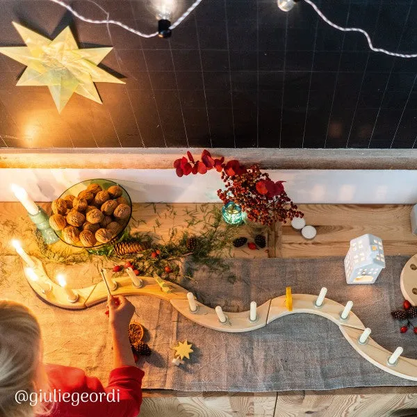 Grimm's wooden birthday and advent spiral - natural