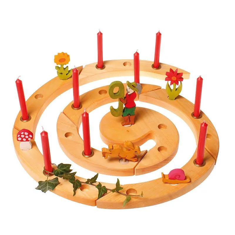 Grimm's wooden birthday and advent spiral - natural