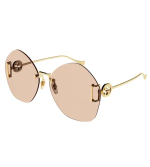 Gucci Women's Solid Nude Round Sunglasses