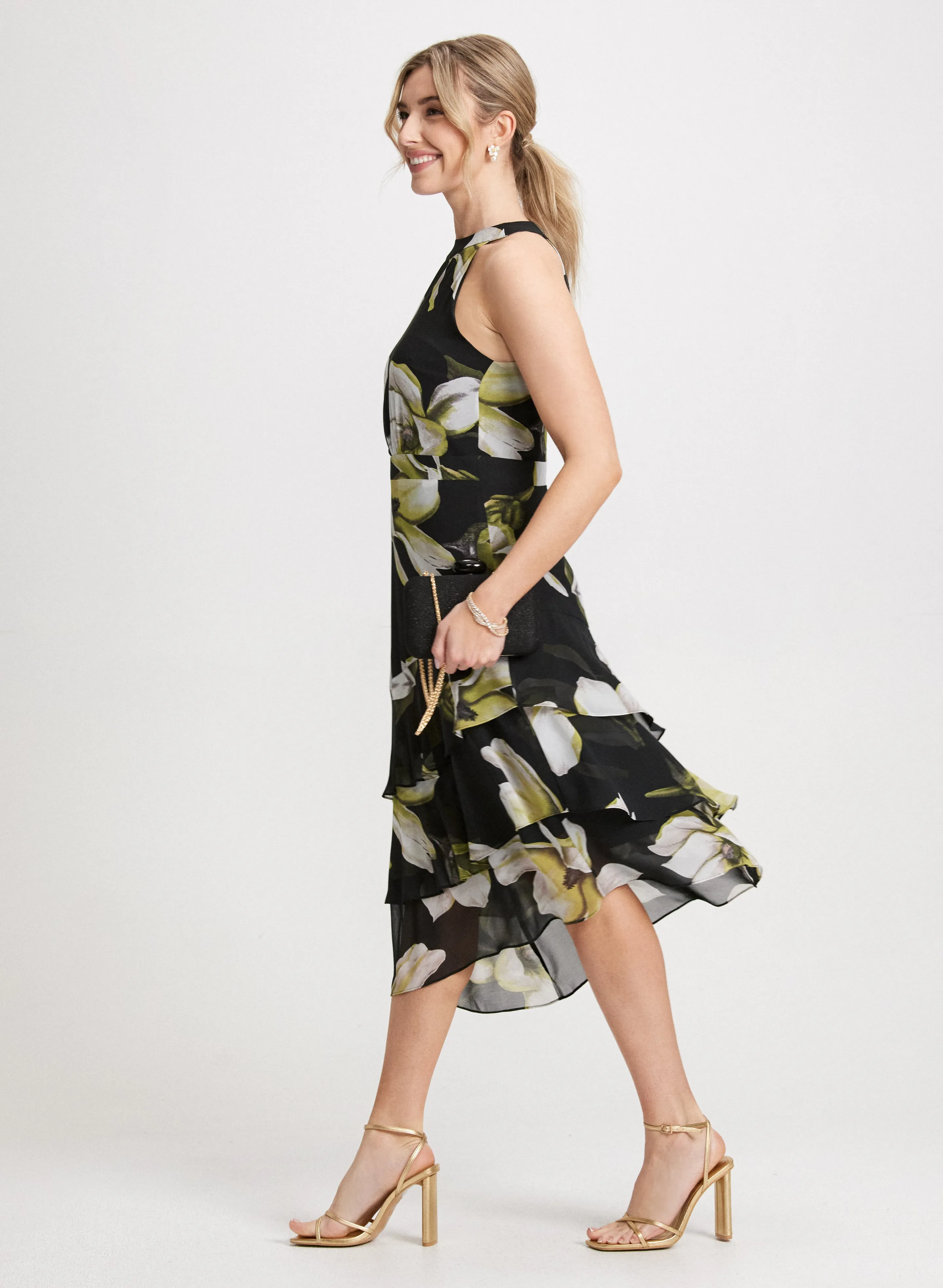 Halter Neck Chiffon Dress