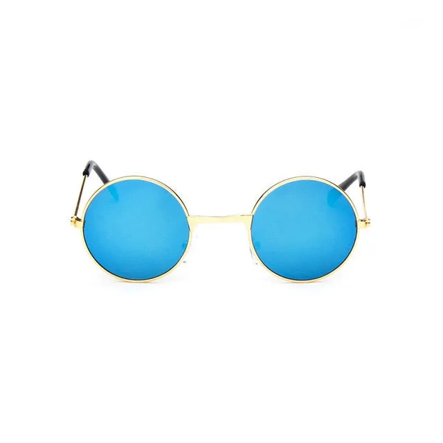 HAPTRON Retro Black Blue Round Kids goggles oculos UV400 Small face