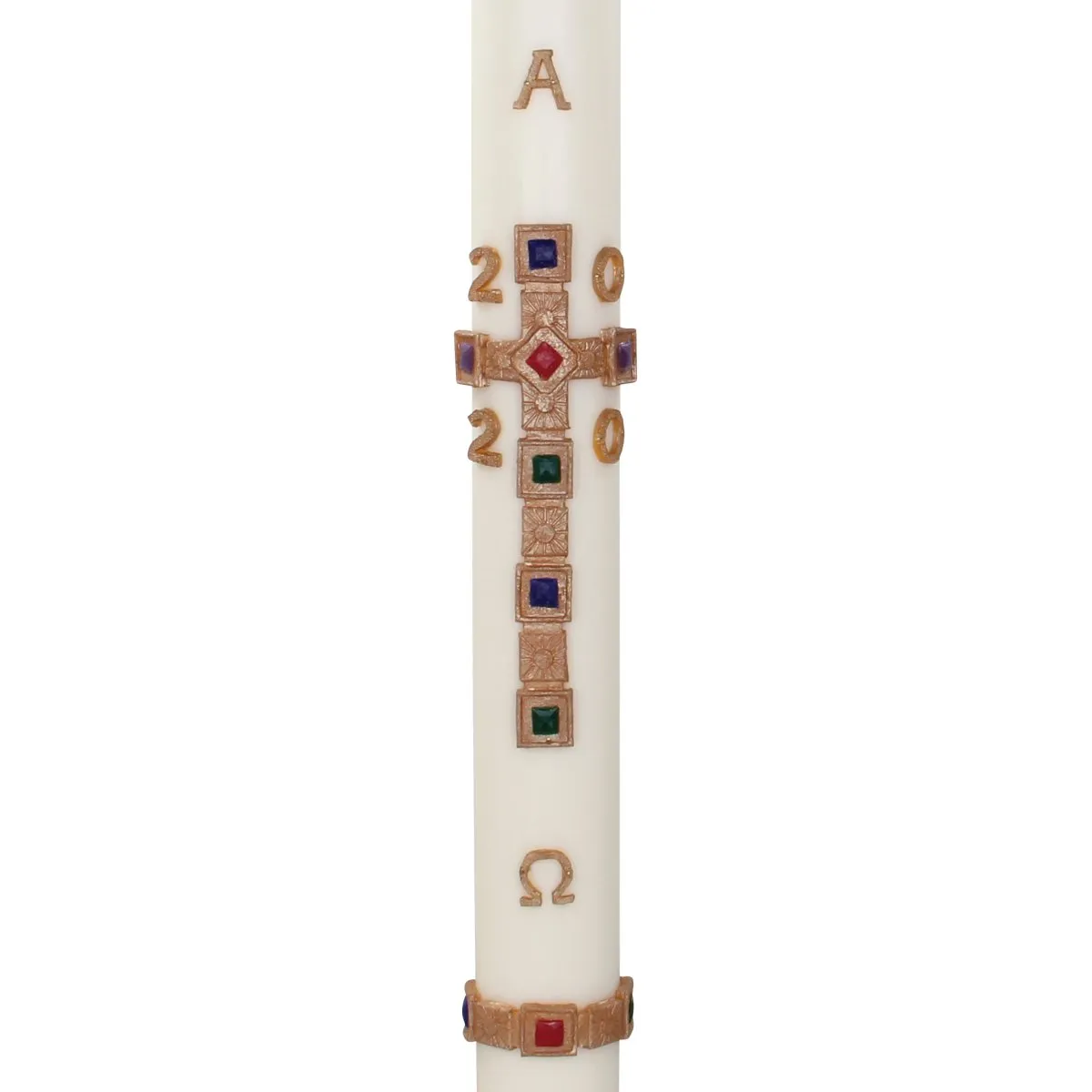 Jewelled Cross Premium Wax Relief Paschal Candle