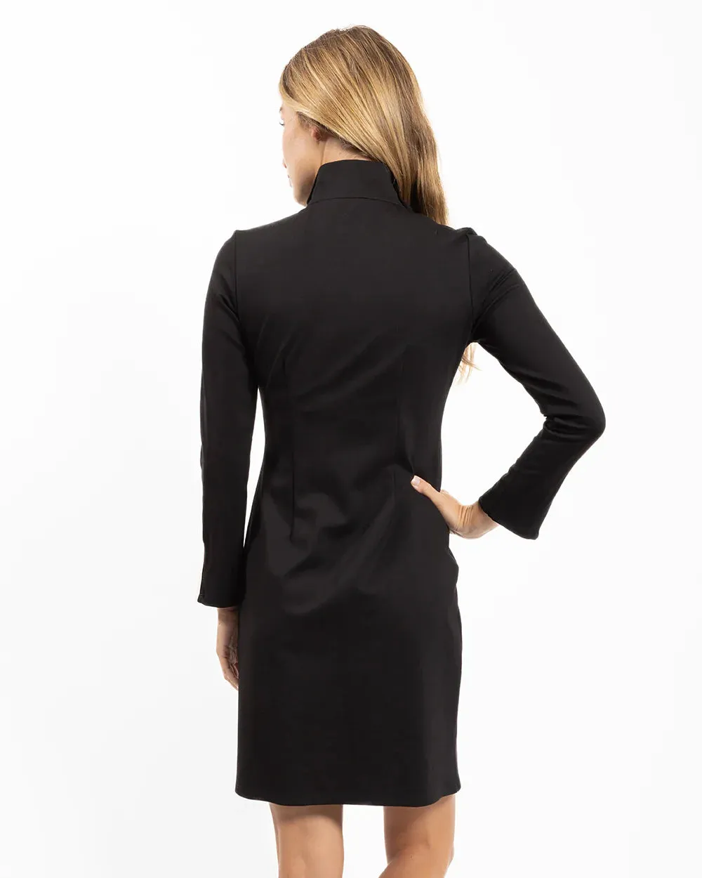 Jude Connally Anna Ponte Knit Dress Black/Saddle
