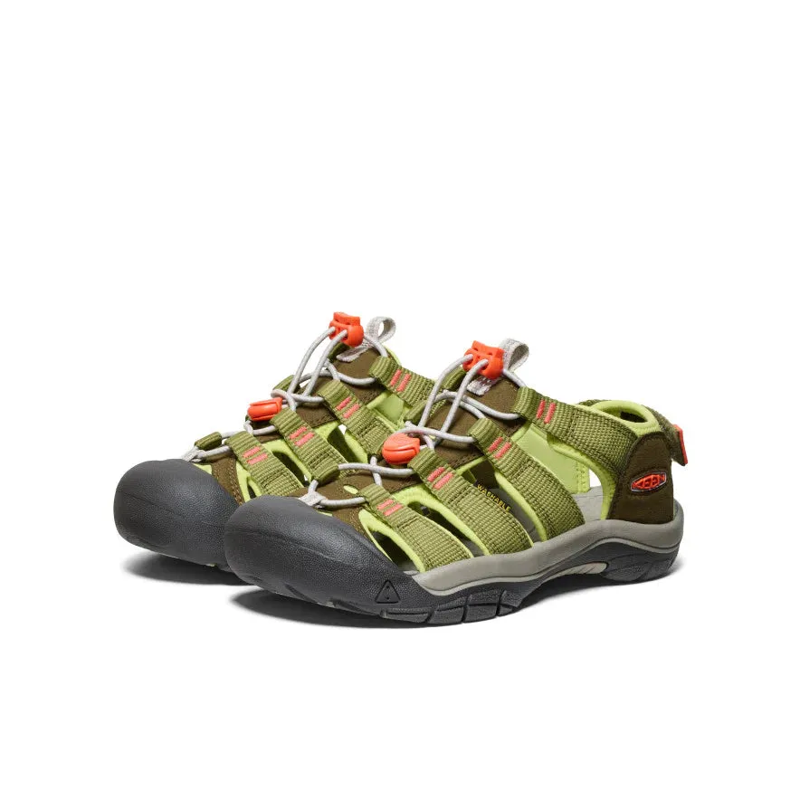 Keen Big Kids' (Sizes 1-7) Newport Boundless Youth Sandal - Dark Olive/Scarlet Ibis