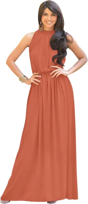 KOH KOH 2025 Sexy Sleeveless Summer Formal Flowy Casual Gown