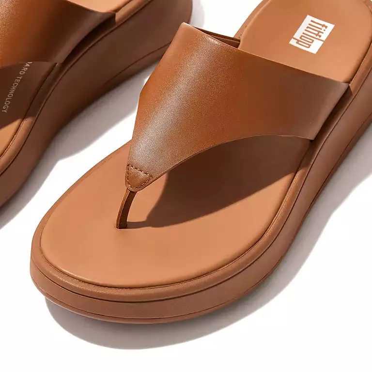 Leather Flatform Toe-Post Sandals // Light Tan