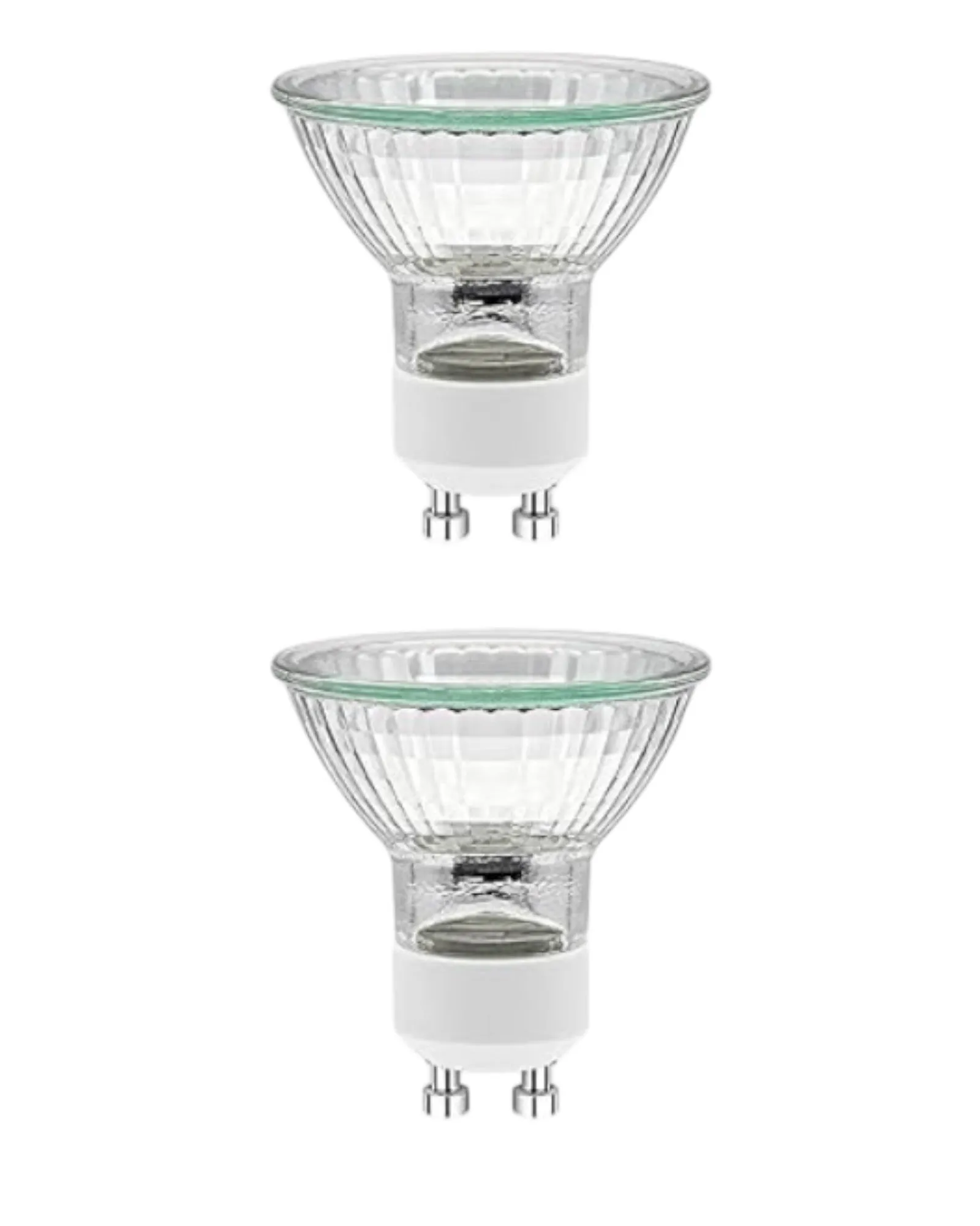 LED Light Up Simple White Candle Warmer Lamp With Glass Ribbed Shade