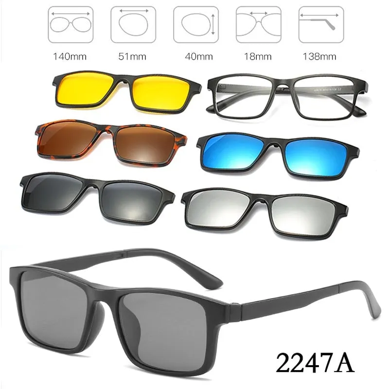 【LM297】6 In 1 Magnetic Optical Polarized Sunglasses