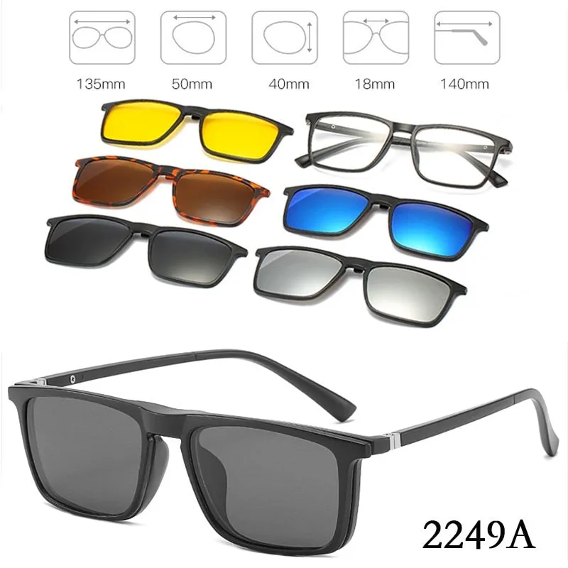 【LM297】6 In 1 Magnetic Optical Polarized Sunglasses