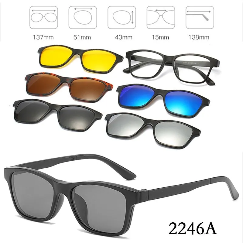 【LM297】6 In 1 Magnetic Optical Polarized Sunglasses