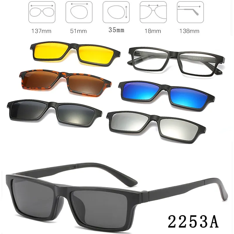 【LM297】6 In 1 Magnetic Optical Polarized Sunglasses