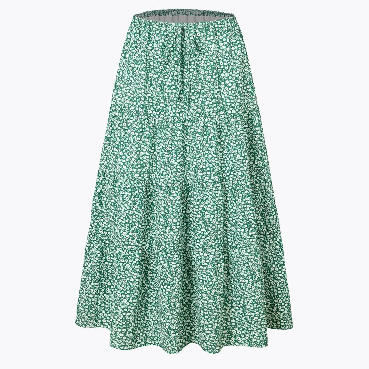 Maxi Skirt with Slit for Women High Waist Boho Flowy Long Skirt Elegant A-Line