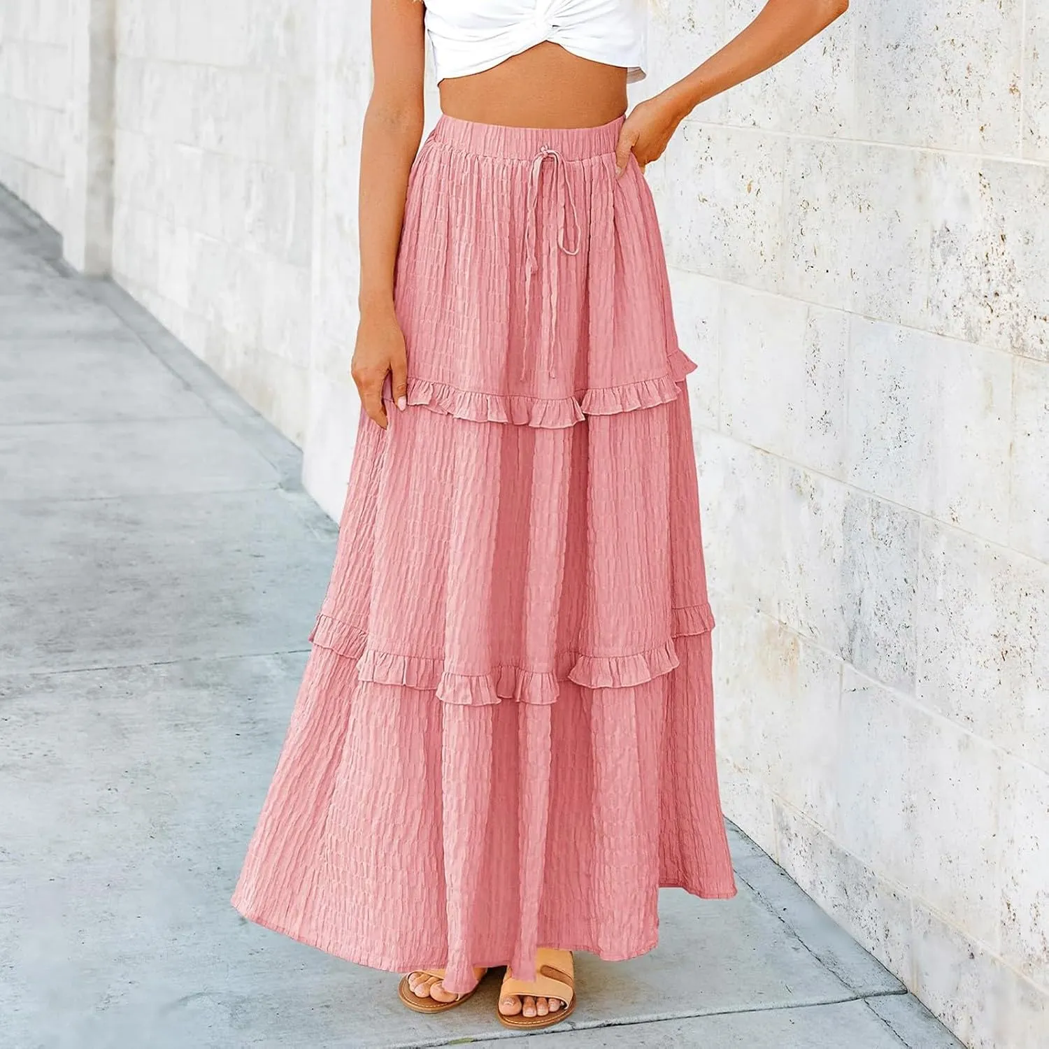 Maxi Skirt Women Women's Long Summer Dresses Elegant High Waist Cocktail Wedding Guest Dresses Flared A Line Midi