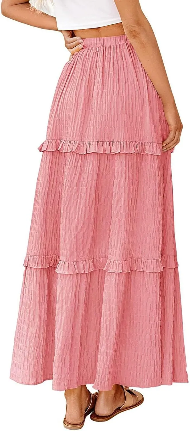 Maxi Skirt Women Women's Long Summer Dresses Elegant High Waist Cocktail Wedding Guest Dresses Flared A Line Midi