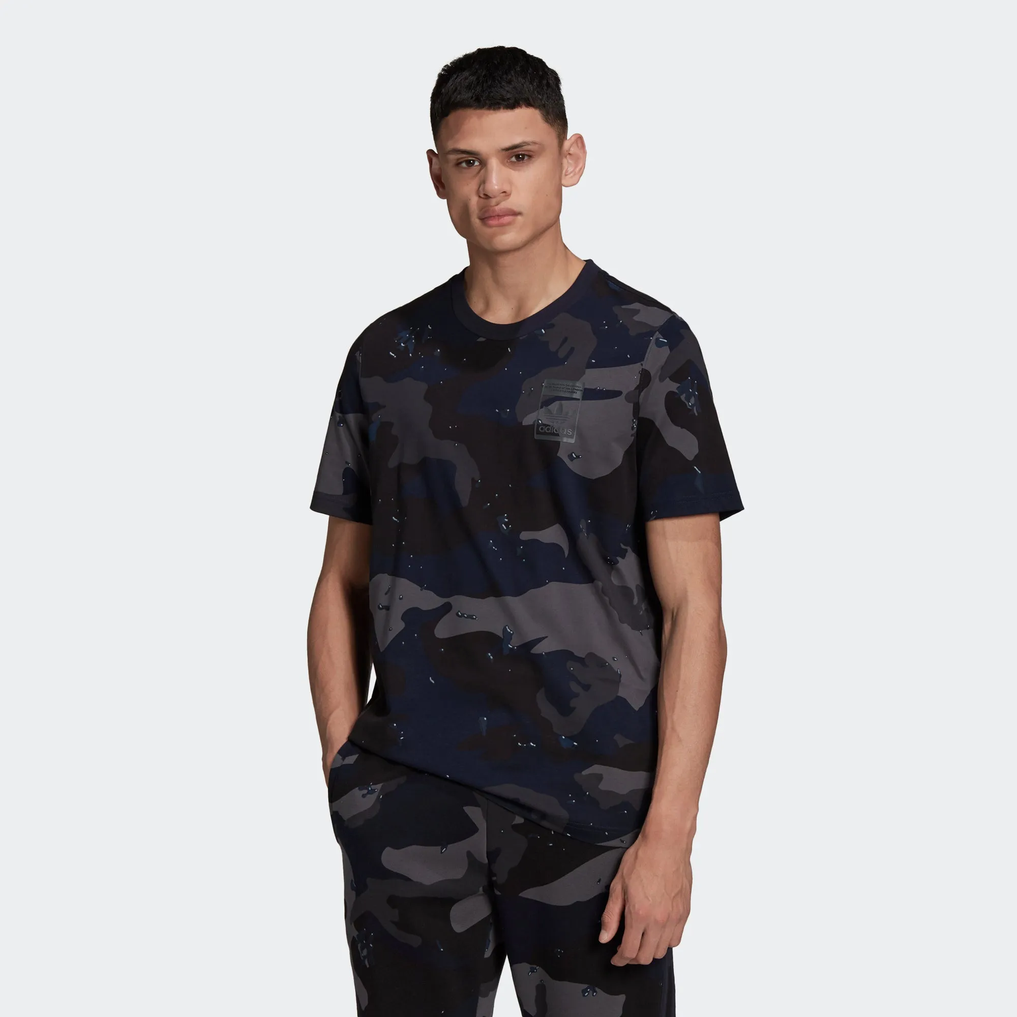 Men’s adidas Originals Graphics Camo Allover Print Tee Night Navy