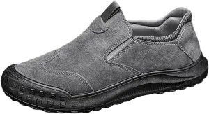 Men's Slip on Walking Shoes Casual Dressy PU Leather Memory Foam Breathable Fashion Sneakers Non Slip Arch Support Vacation Training Gym Shoes Wide Width