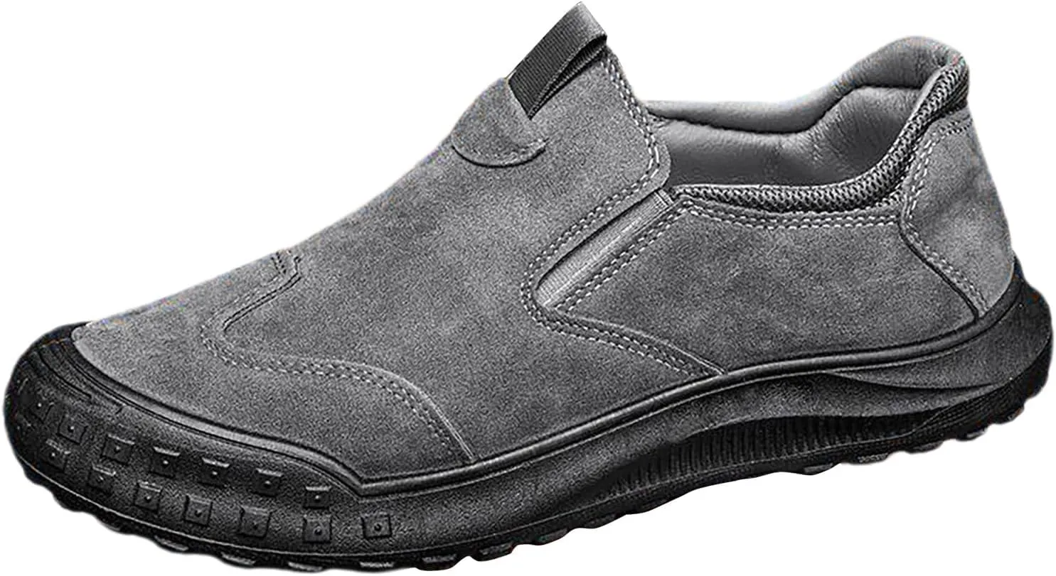 Men's Slip on Walking Shoes Casual Dressy PU Leather Memory Foam Breathable Fashion Sneakers Non Slip Arch Support Vacation Training Gym Shoes Wide Width