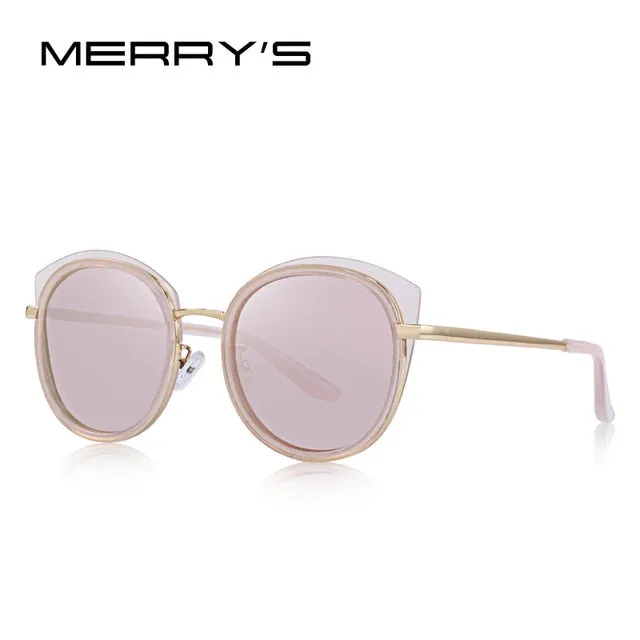 MERRY'S DESIGN Women Fashion Cat Eye Polarized Sunglasses Metal Temple 100% UV Protection