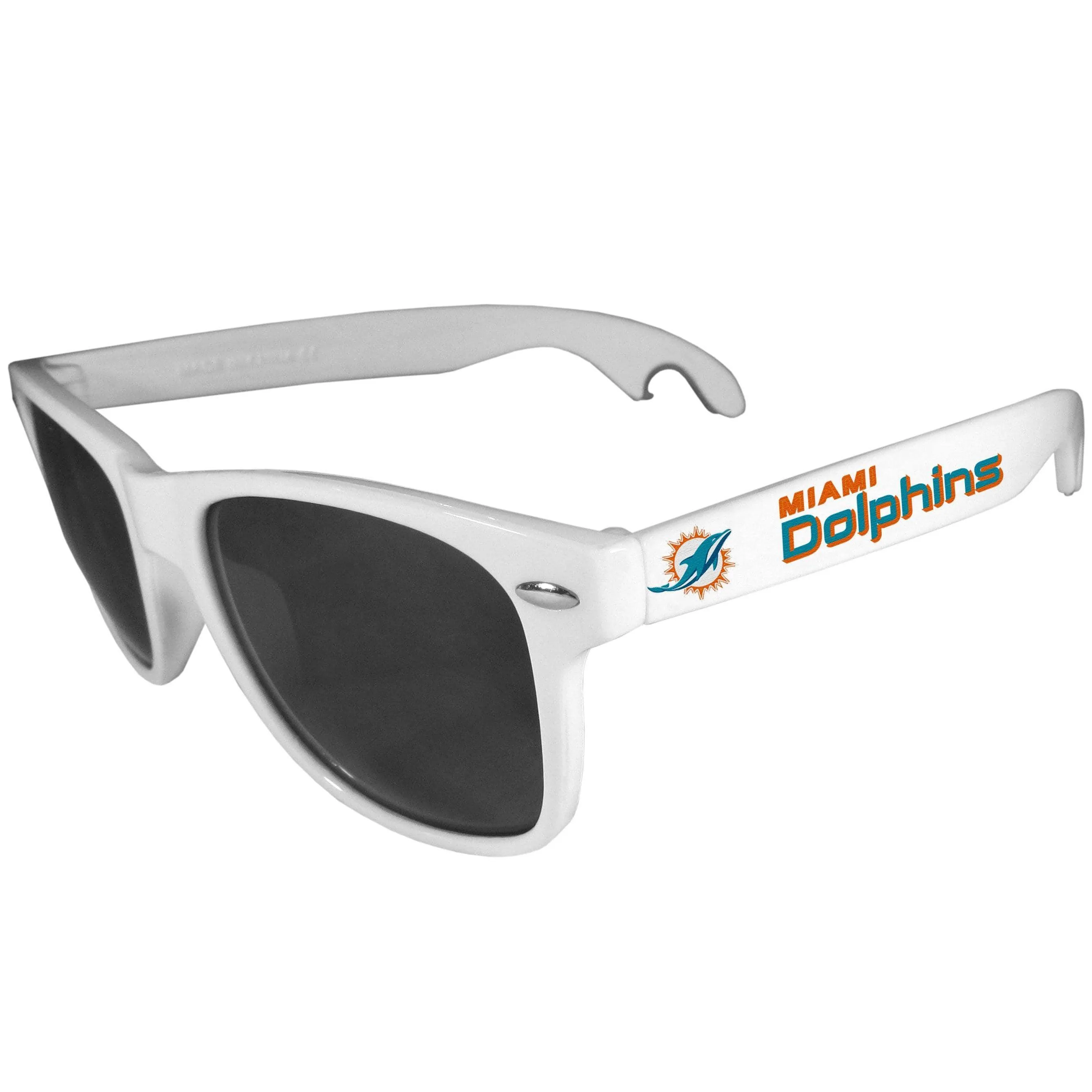 Miami Dolphins Beachfarer Bottle Opener Sunglasses, White