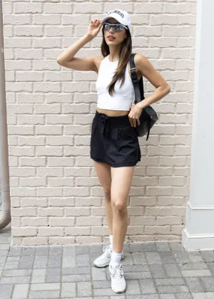 Mila Sporty Tiered Skirt - Black
